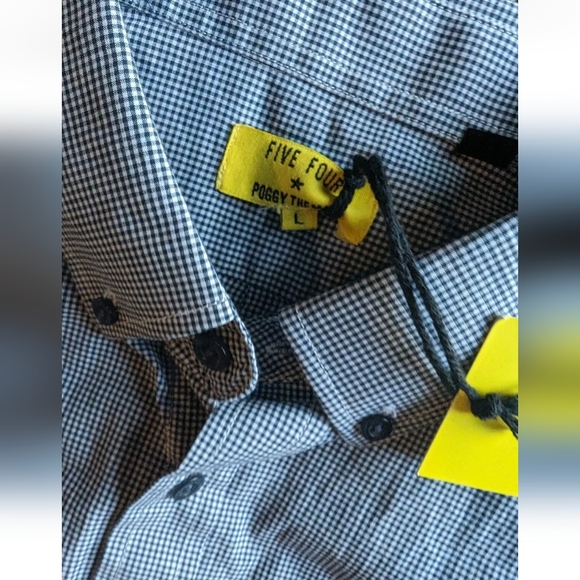 Five Four Poggy The Man Men's Long Sleeve Button Down Shirt Check Print Sz Large - Picture 6 of 16